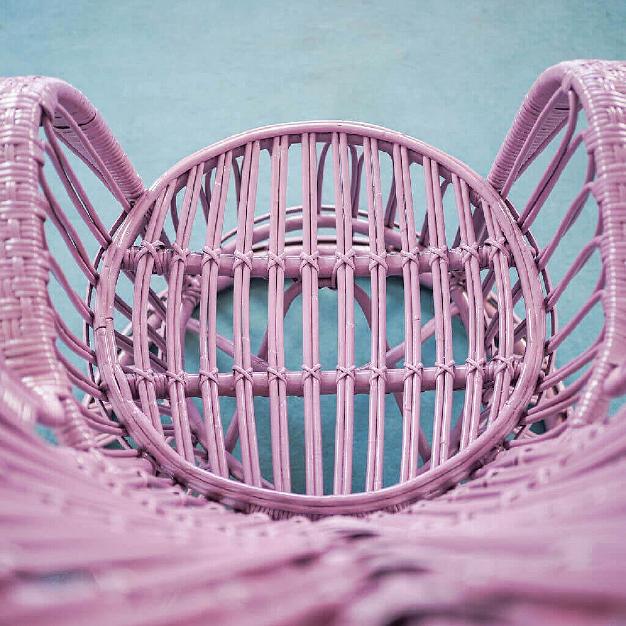 Pink wicker armchair by Lio Carminati and Gio Ponti, 1950s 1190264