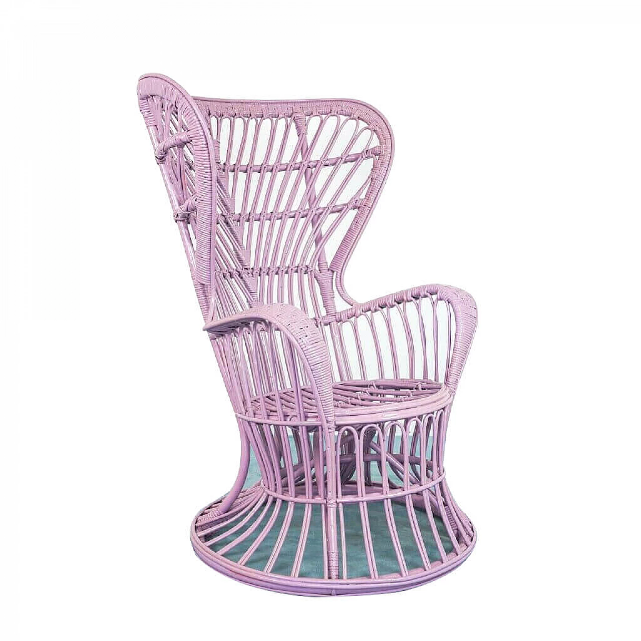 Pink wicker armchair by Lio Carminati and Gio Ponti, 1950s 1190348