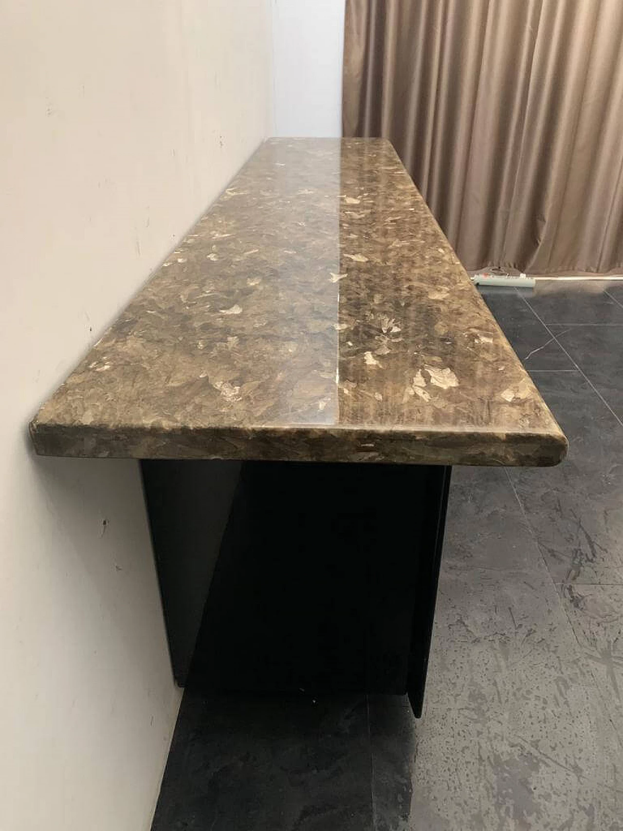 Sideboard with quartz top and black base by Giotto Stoppino for Acerbis, 70s 1190447