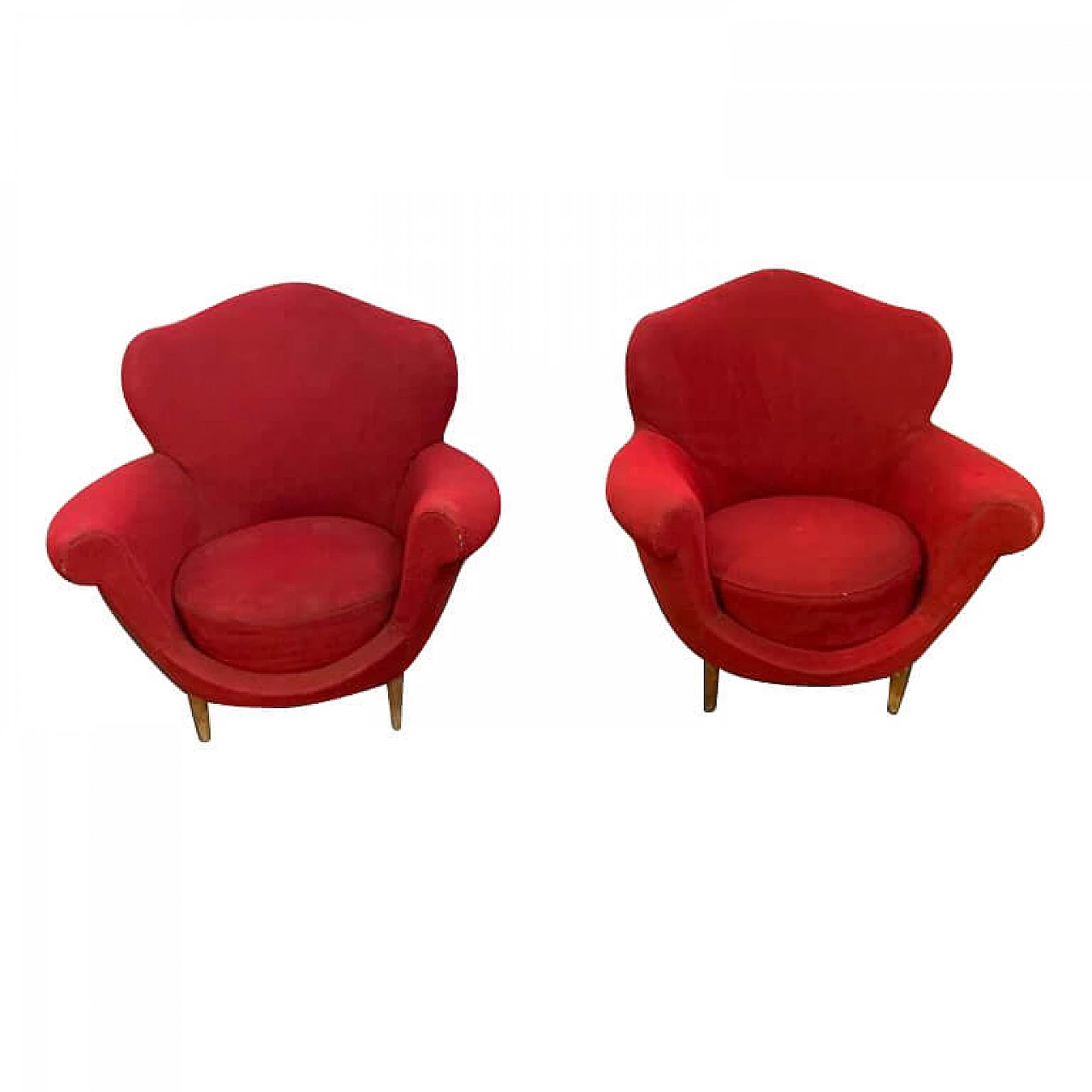 Pair of lounge armchairs, 50s 1190694