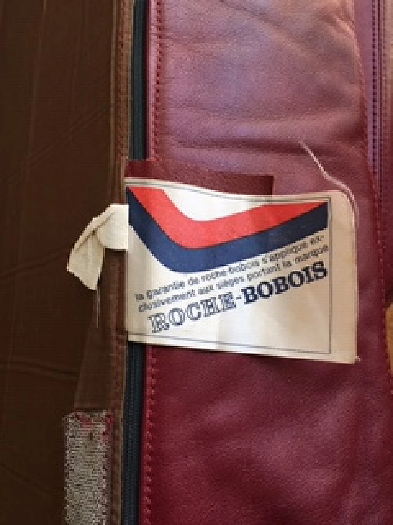 Sofa and pair of armchairs in burgundy leather by Roche Bobois, 1980s 1190824