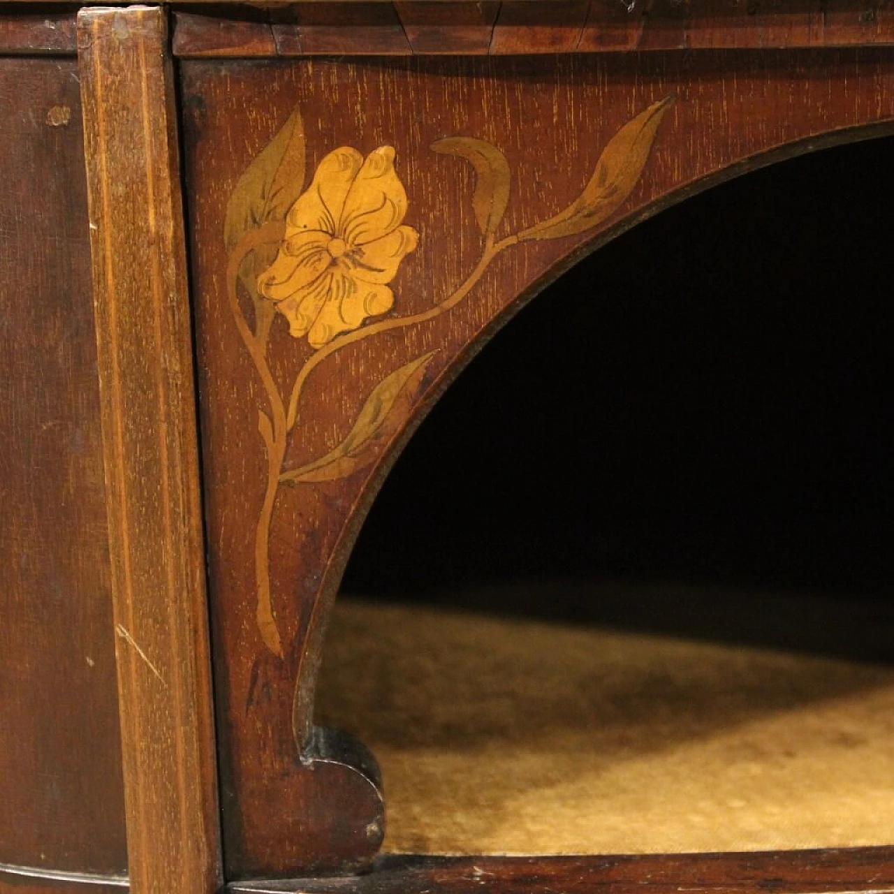 English inlaid vanity table in mahogany, maple and fruit woods, 1920s 1190845