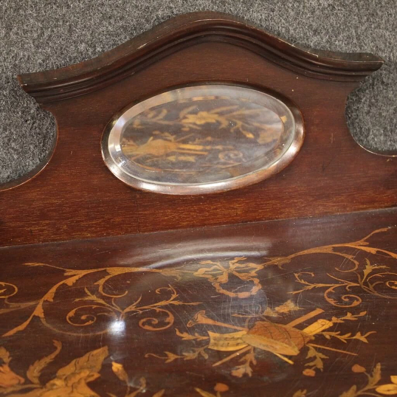English inlaid vanity table in mahogany, maple and fruit woods, 1920s 1190846