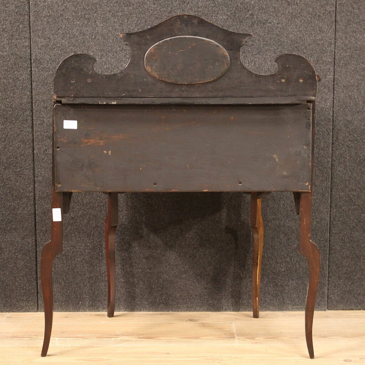 English inlaid vanity table in mahogany, maple and fruit woods, 1920s 1190850