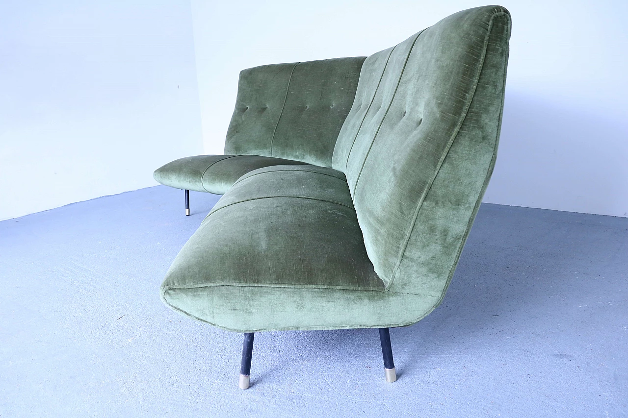 Green velvet sofa, 1950s 1191017