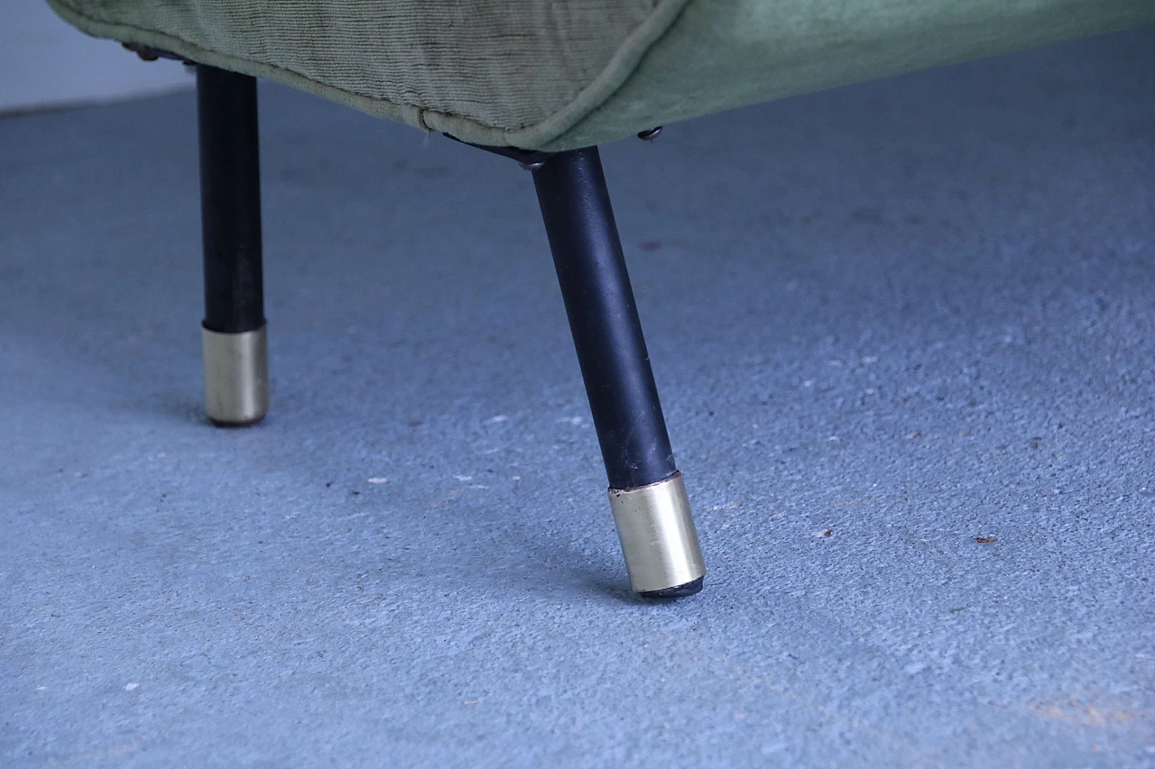 Divano in velluto verde, anni '50 1191020