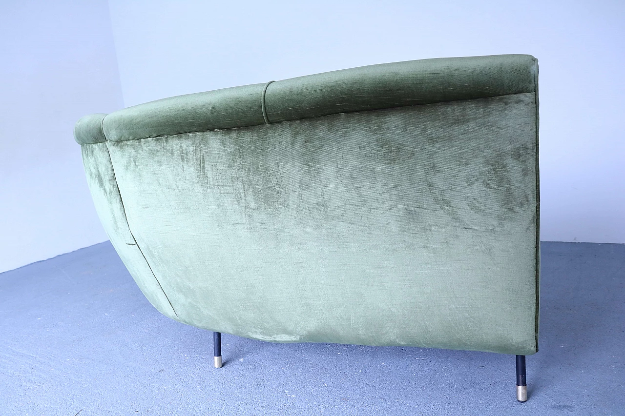 Green velvet sofa, 1950s 1191025