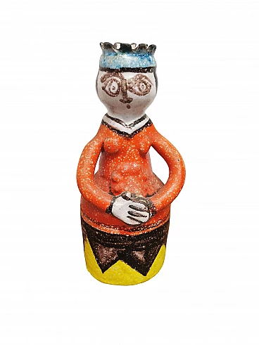 De Simone, vaso in ceramica a forma antropomorfa dipinta a mano, anni '60