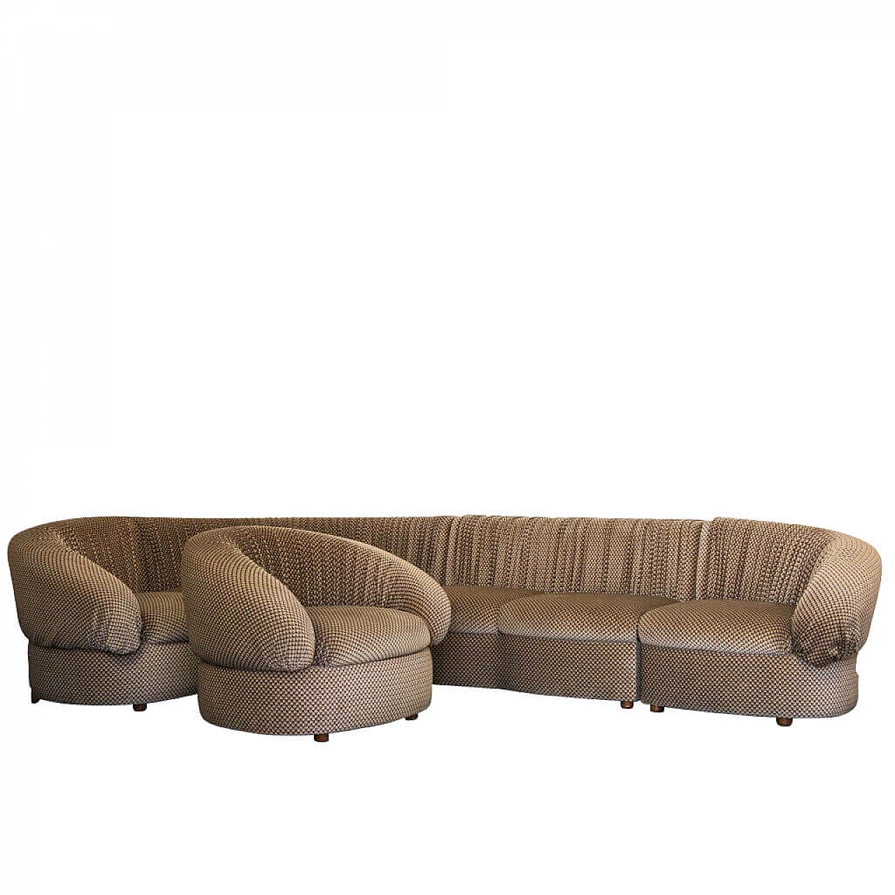 Sofa in 4 modules and an armchair, 70s 1191433