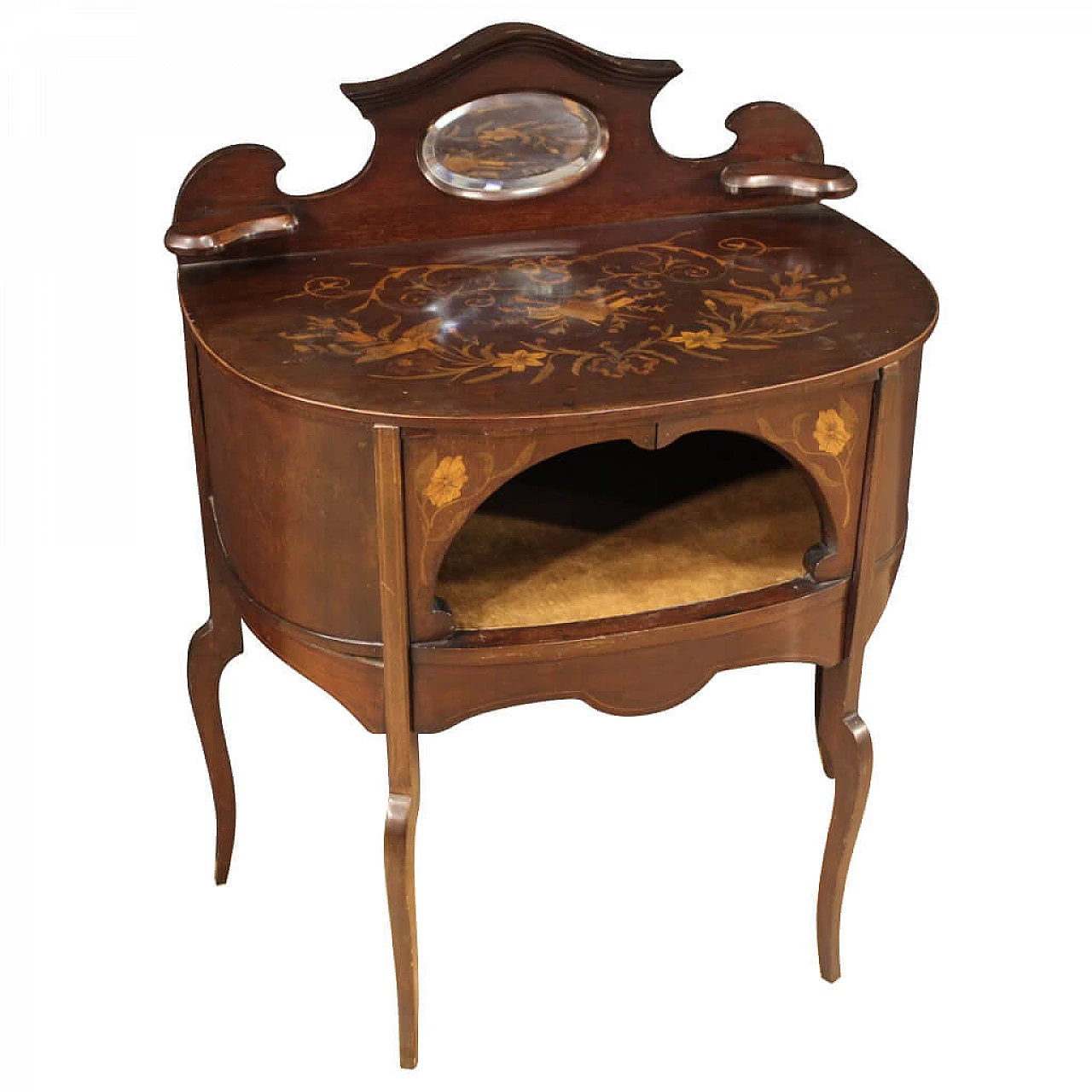 English inlaid vanity table in mahogany, maple and fruit woods, 1920s 1191444
