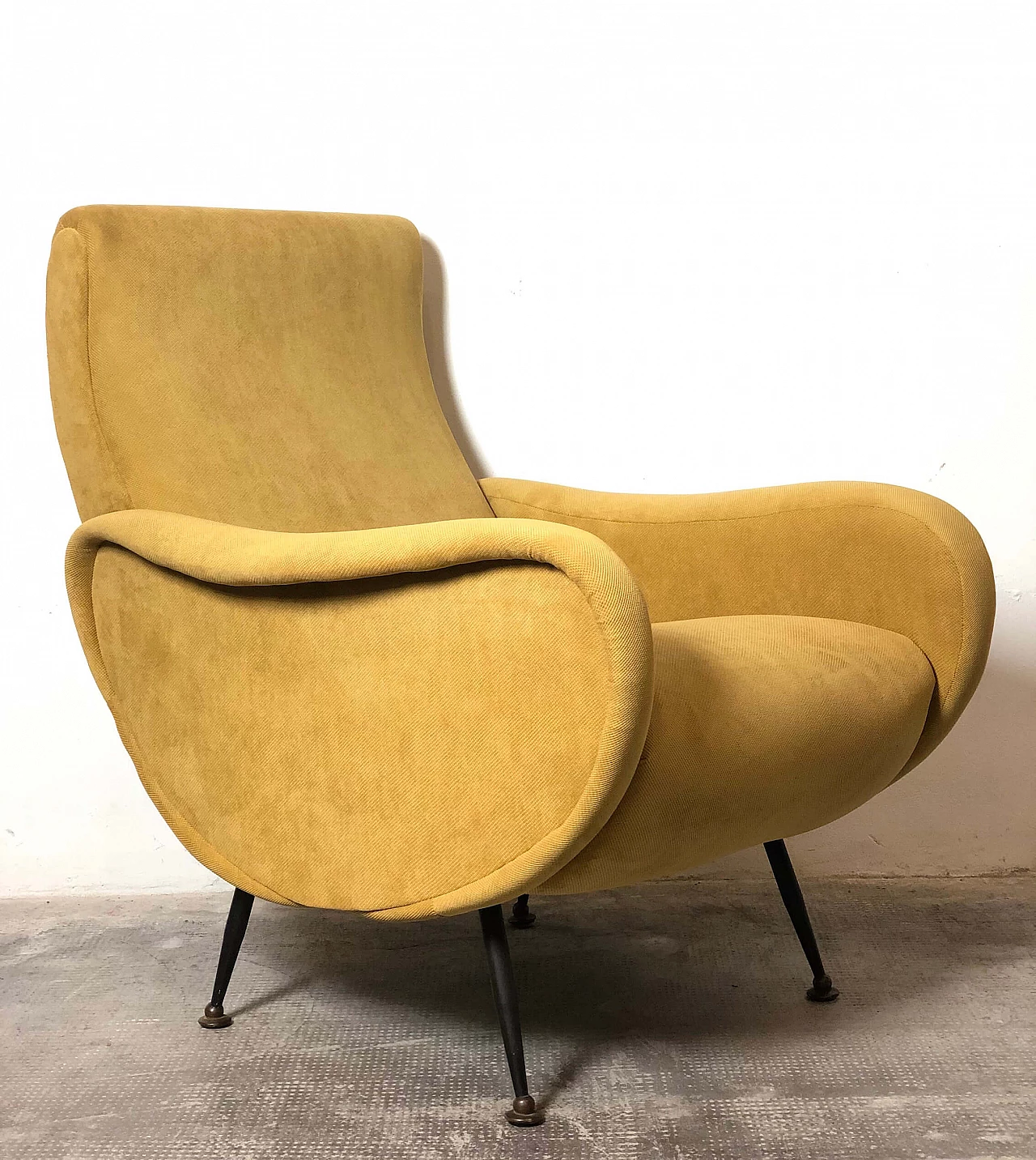 Lady armchair in the style of Marco Zanuso in yellow, 50s 1191452