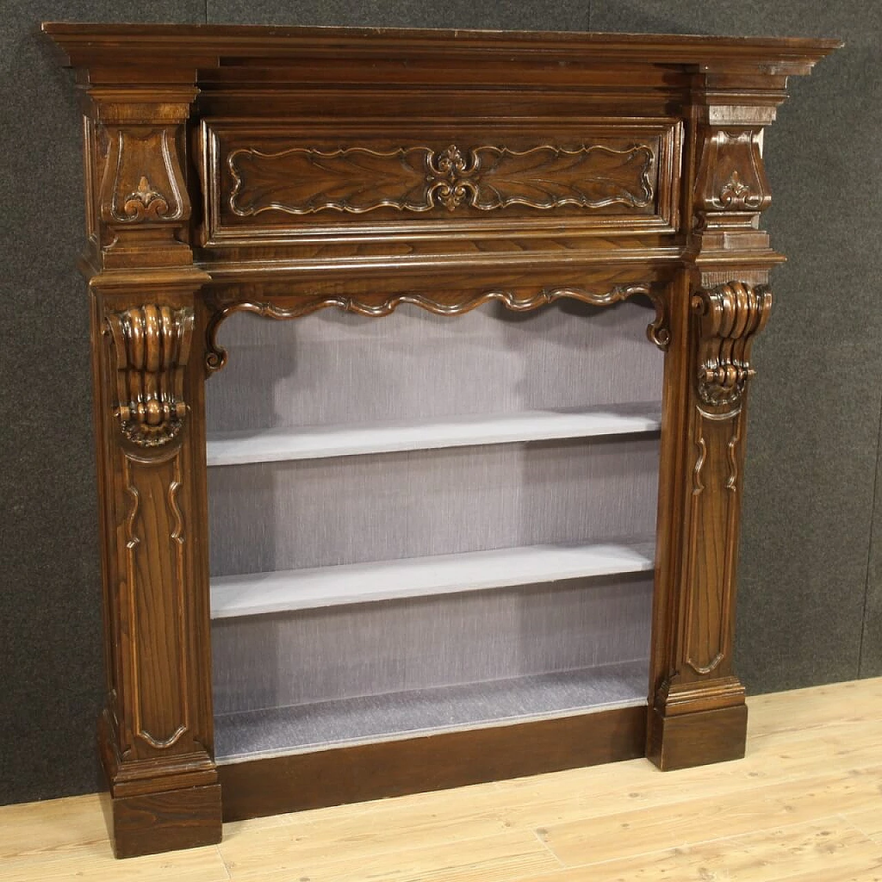 French Baroque style dark patinated oak bookcase 1191586