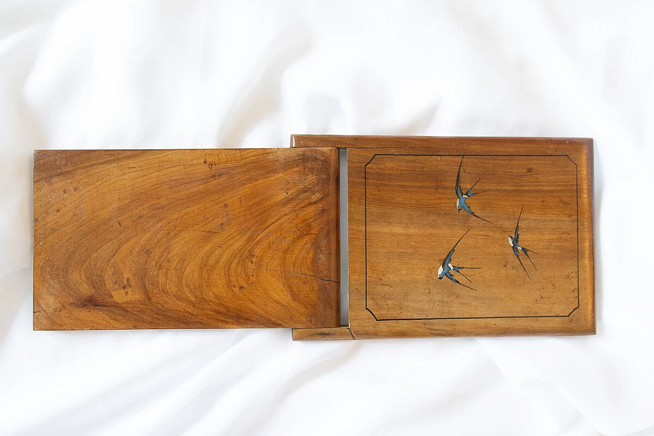 Specchio da tavolo in legno inciso e dipinto, seconda metà dell’ 800 1191629