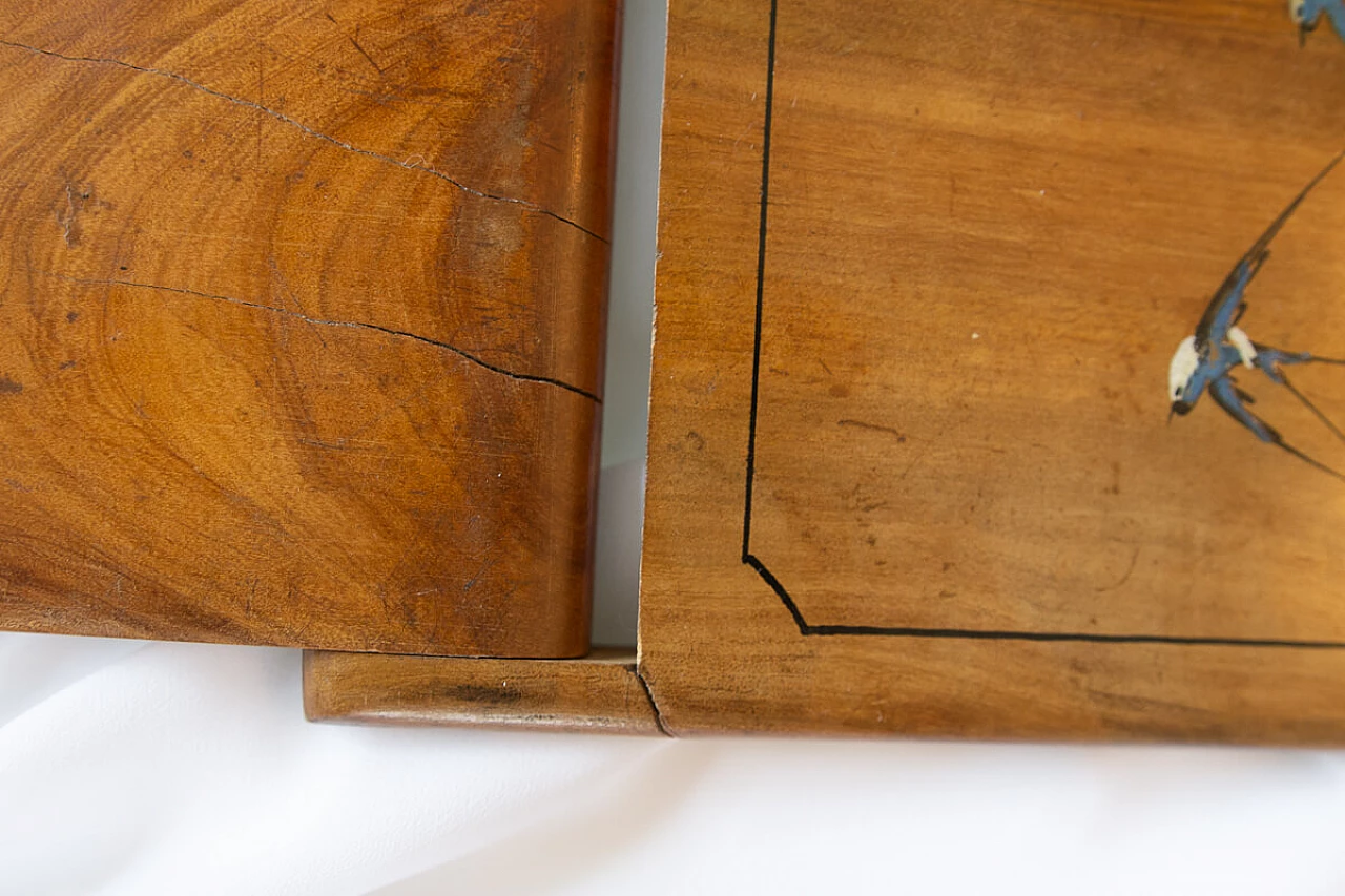 Specchio da tavolo in legno inciso e dipinto, seconda metà dell’ 800 1191631