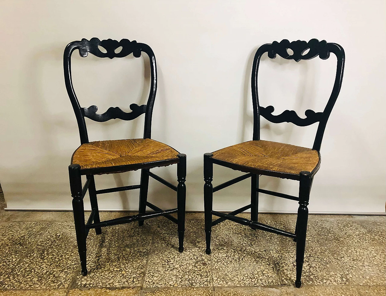 Pair of chairs in walnut, end of '800 1191653