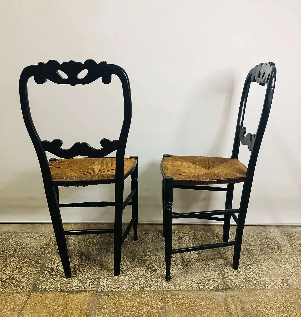 Pair of chairs in walnut, end of '800 1191654