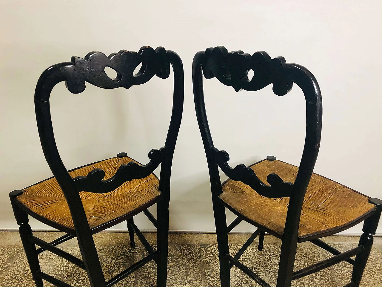 Pair of chairs in walnut, end of '800 1191656