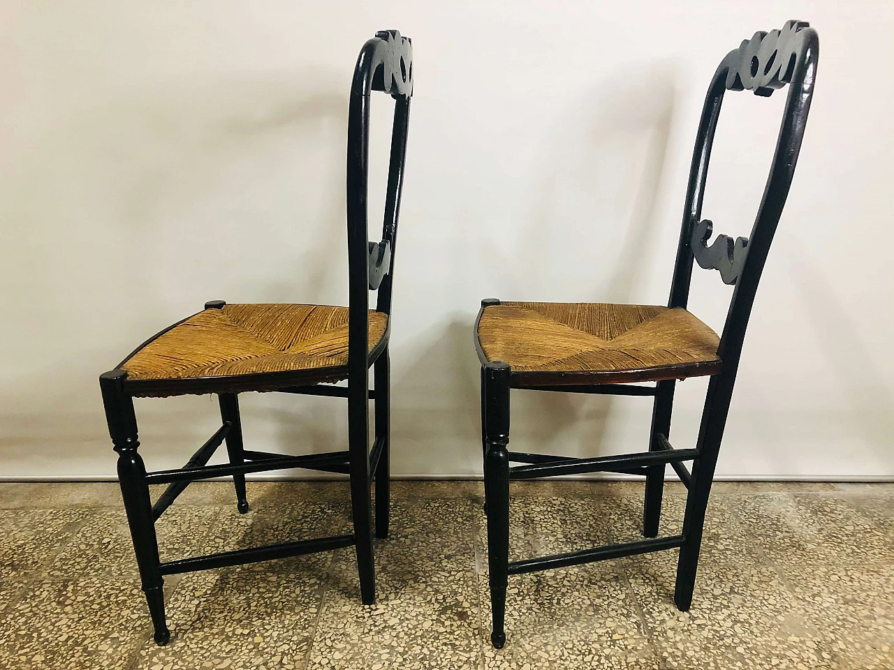 Pair of chairs in walnut, end of '800 1191657