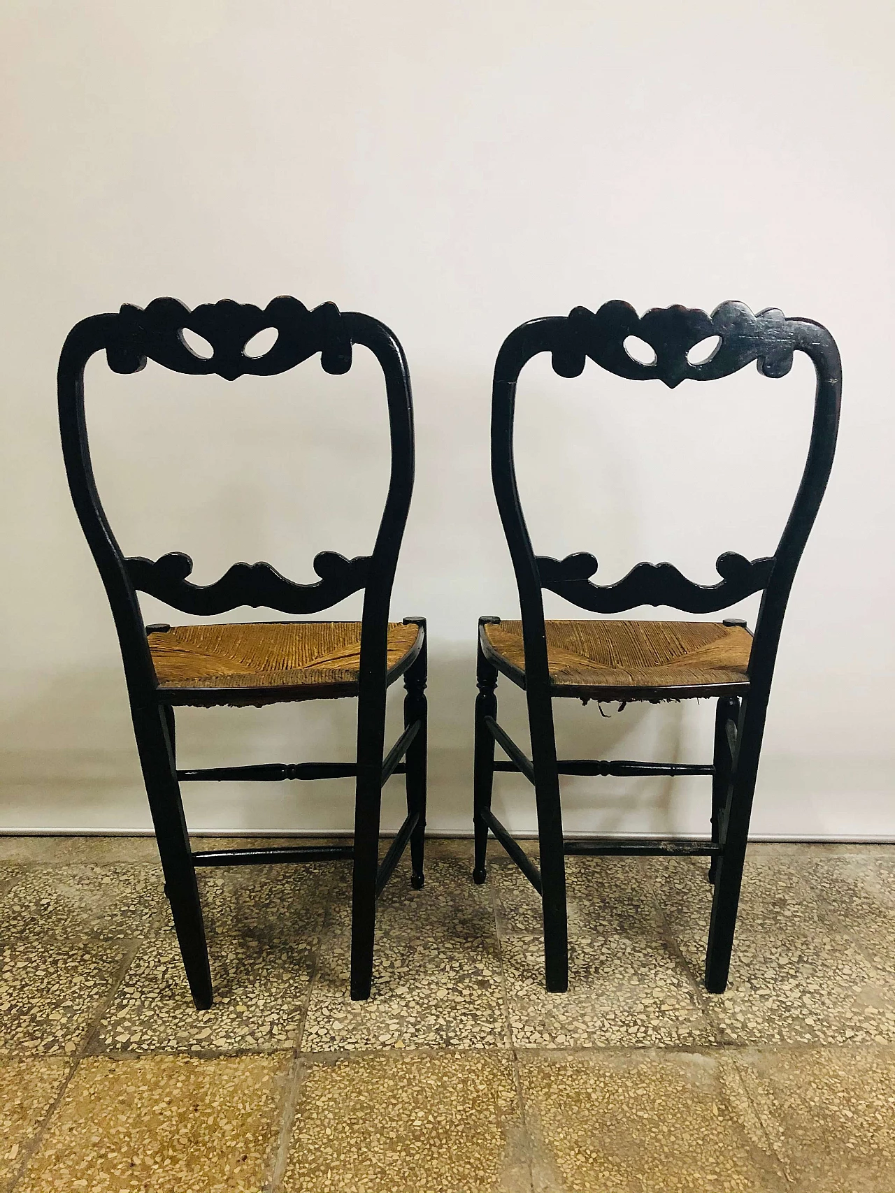 Pair of chairs in walnut, end of '800 1191659
