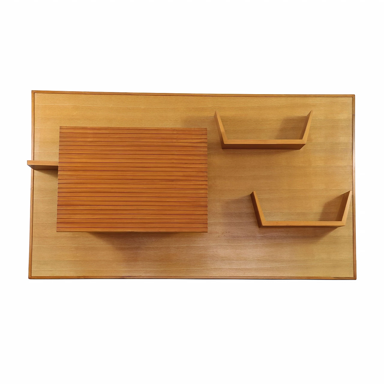 Libreria pensile in legno di frassino e noce, anni '50 1191809