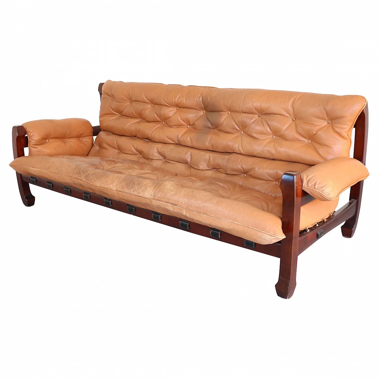 Samurai leather sofa by Luciano Frigerio, 1970s 1191853