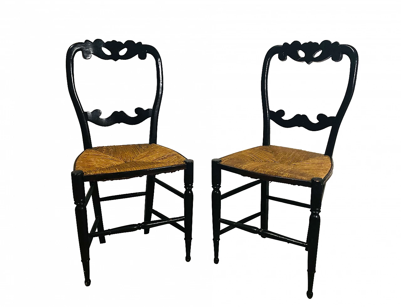 Pair of chairs in walnut, end of '800 1191867
