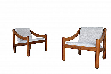 Pair of Carimate armchairs by Vico Magistretti for Cassina, 1950s