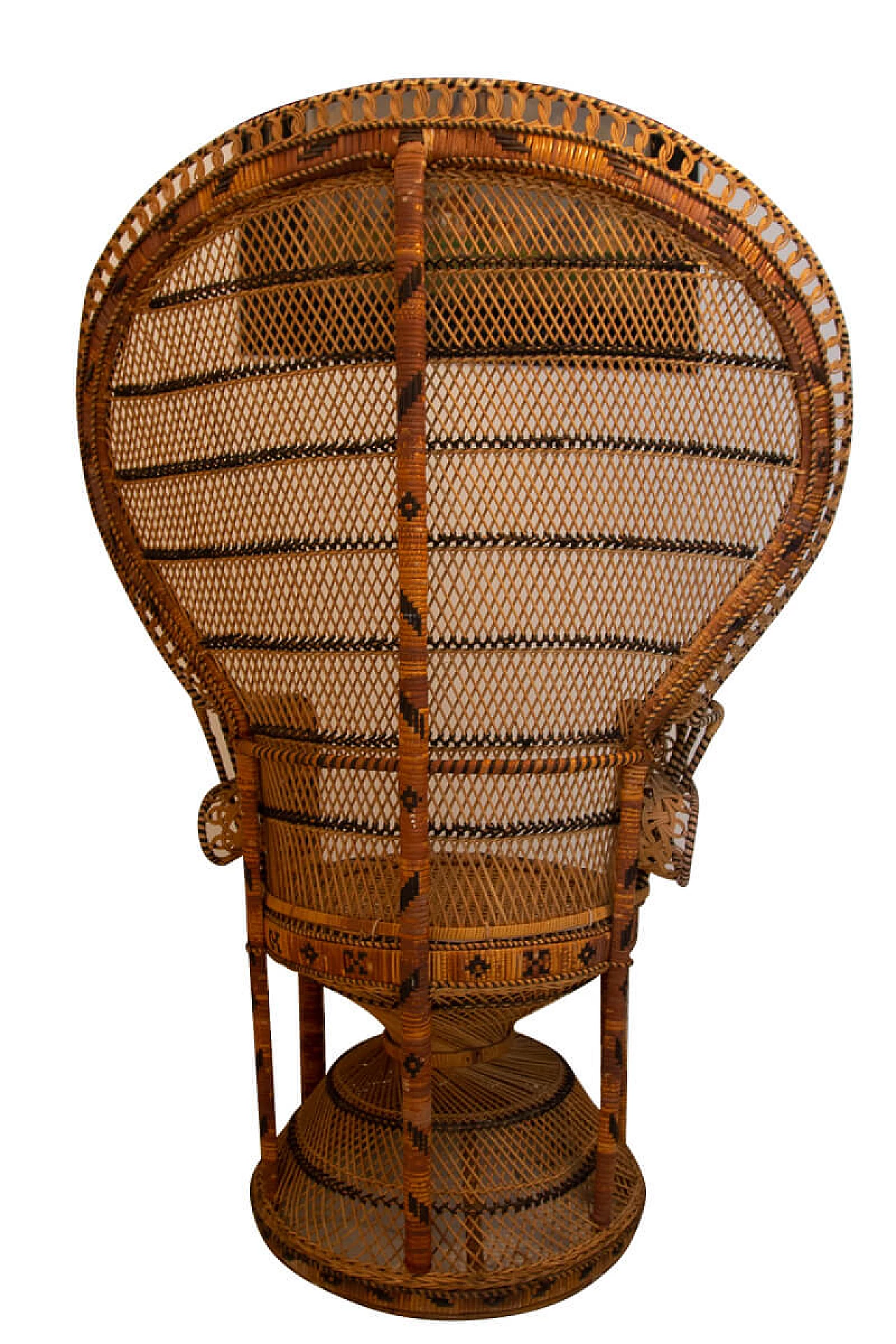 Poltrona in vimini a pavone, anni '70 1191881