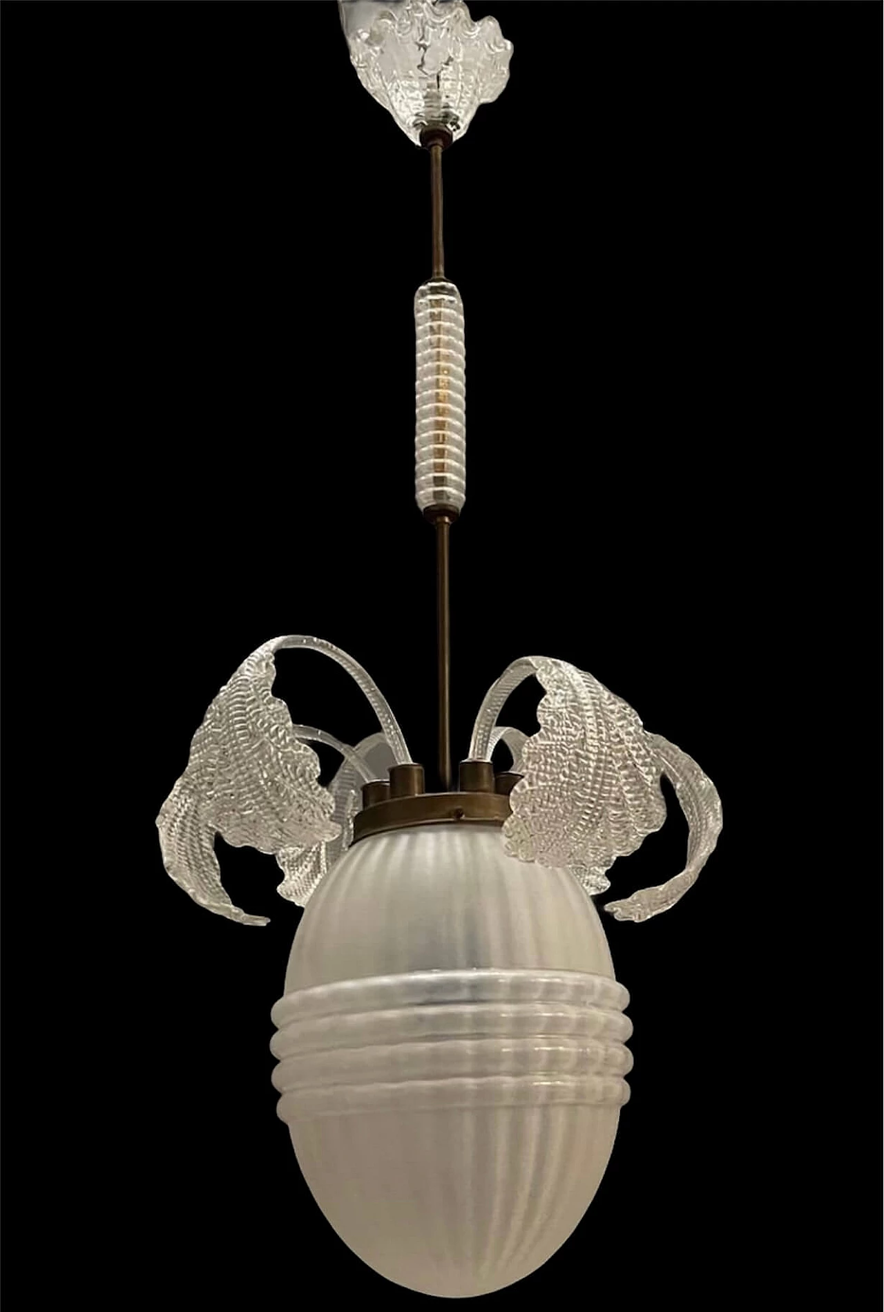 Murano glass Art Deco pendant lamp by Barovier, 1940s 1192566