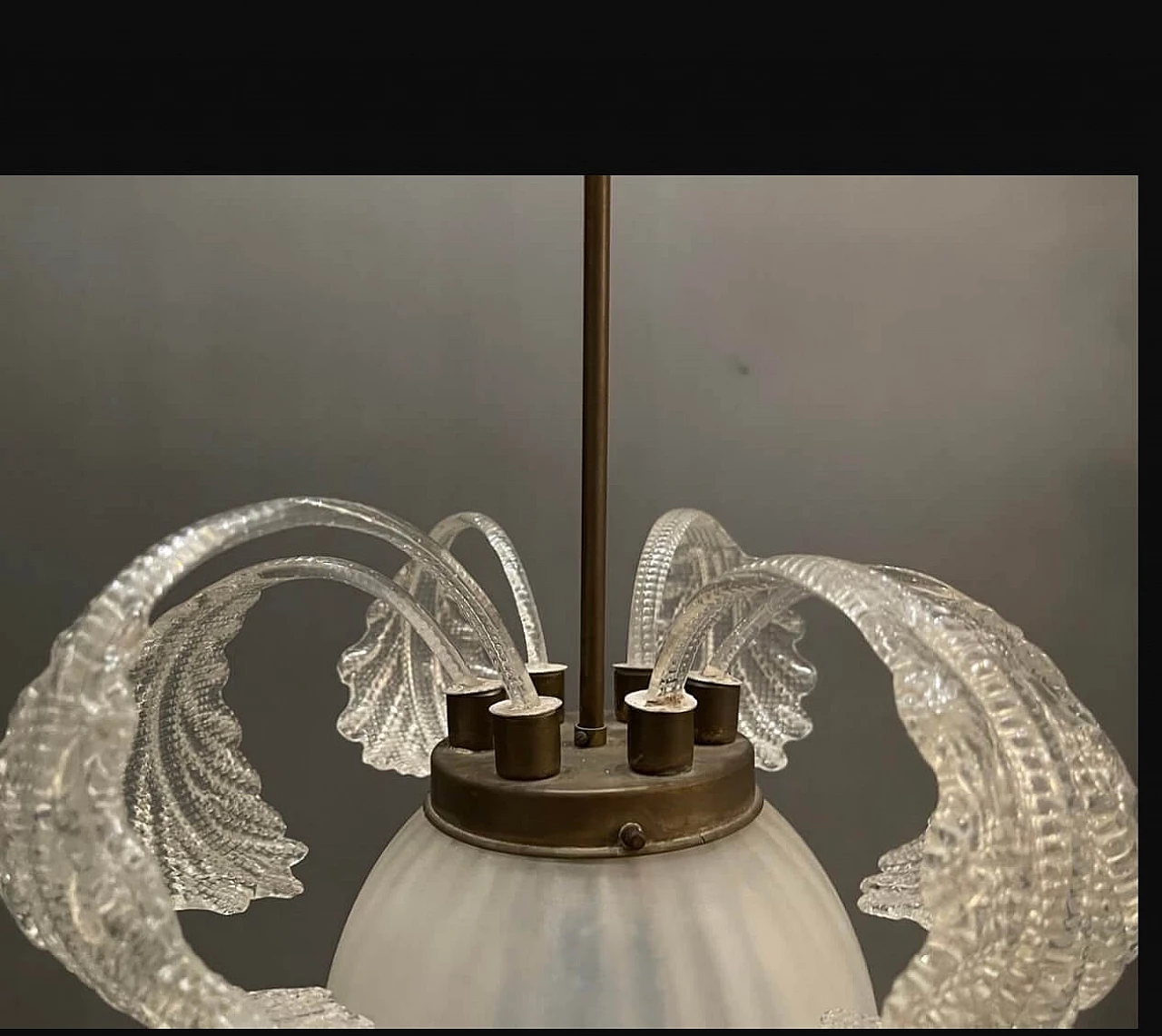 Murano glass Art Deco pendant lamp by Barovier, 1940s 1192569