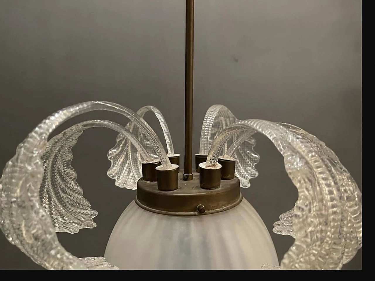 Murano glass Art Deco pendant lamp by Barovier, 1940s 1192573