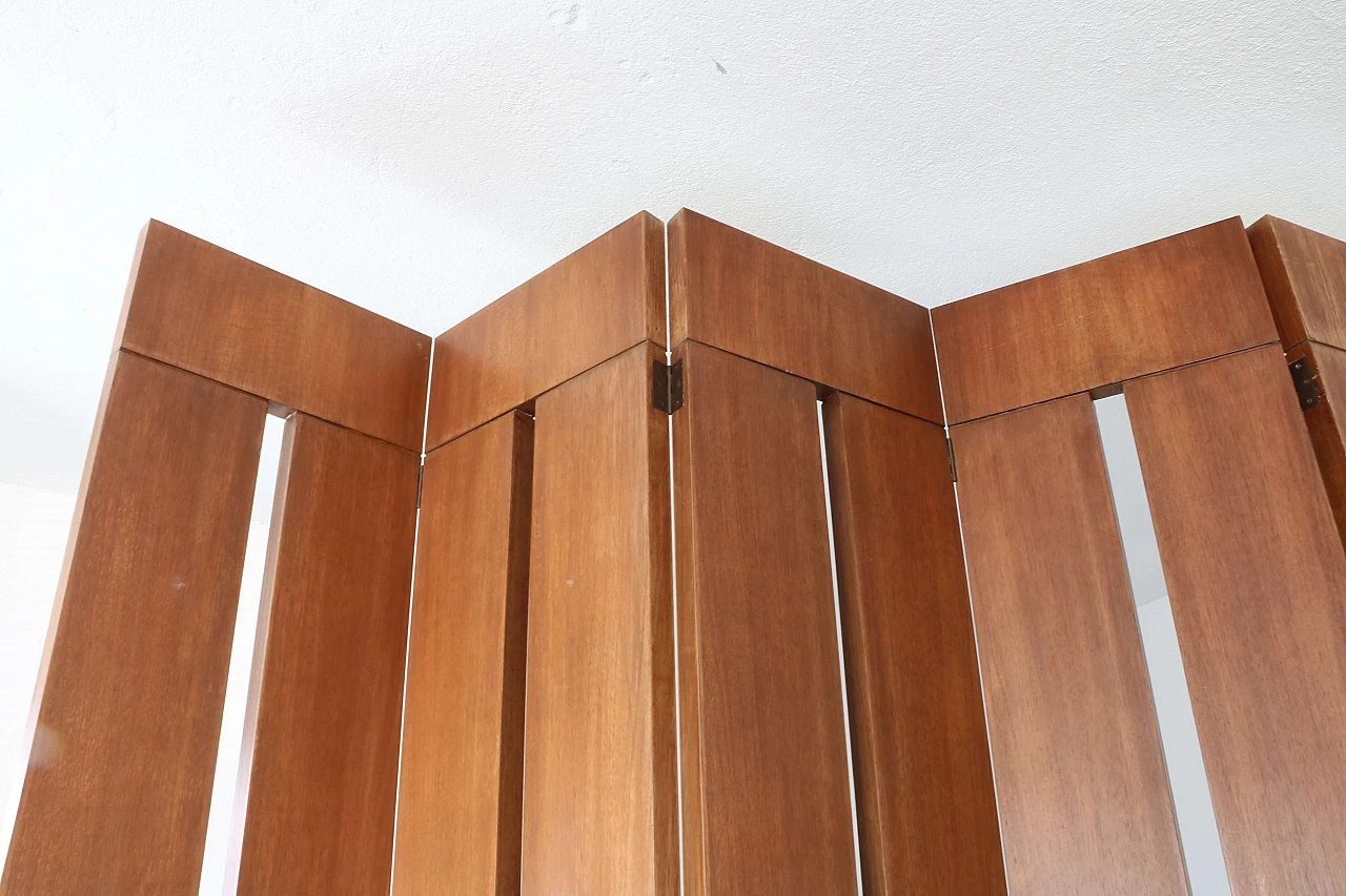 Mobile libreria con scrivania e separè in legno di noce, anni '60 1192911