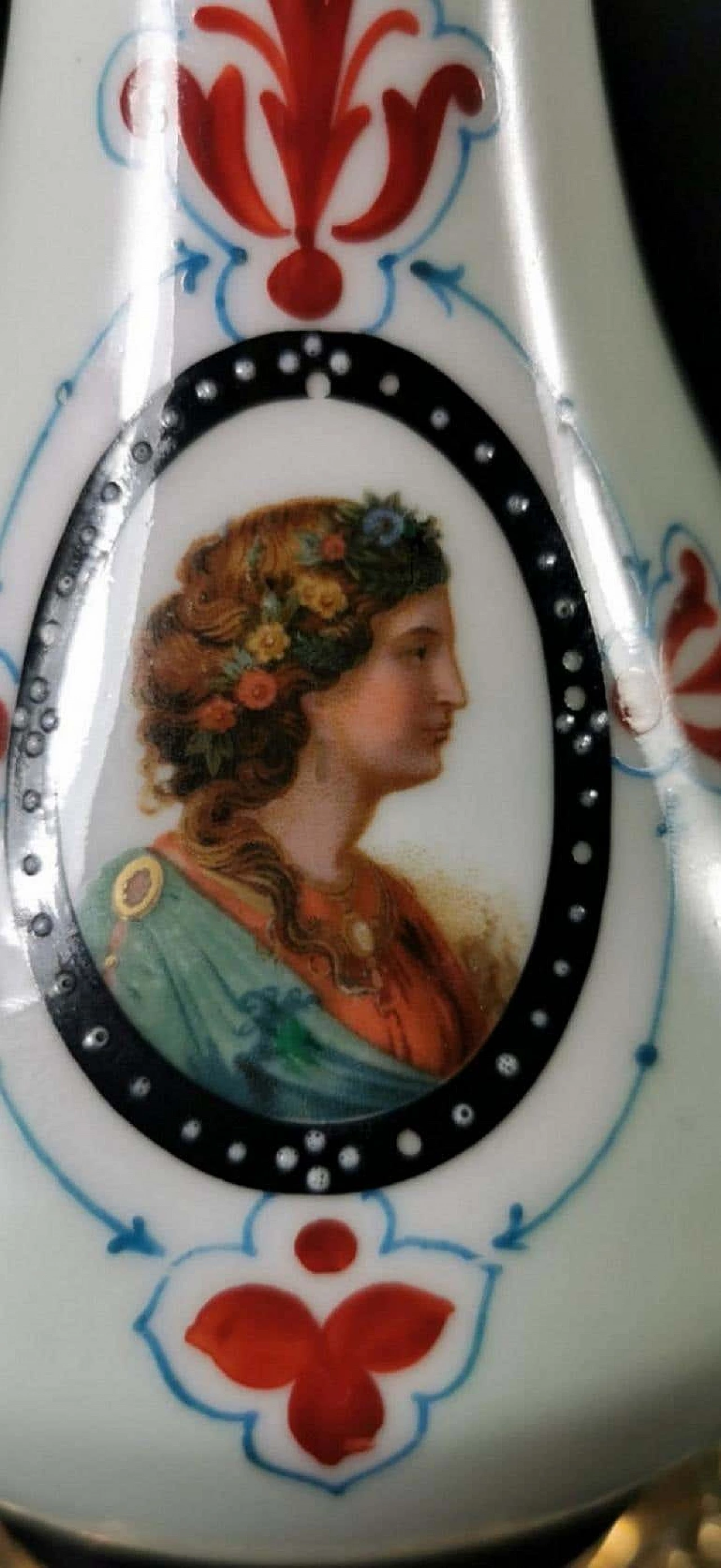 Coppia di lampade a olio Napoleone III in porceain de Paris 1193320