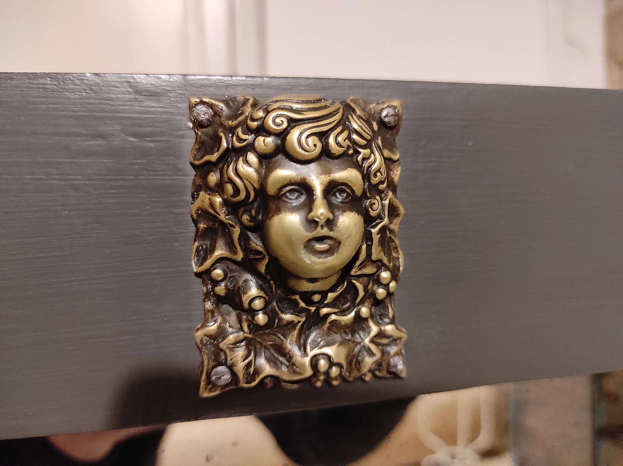 Fir and marble nightstand, 20s 1193333