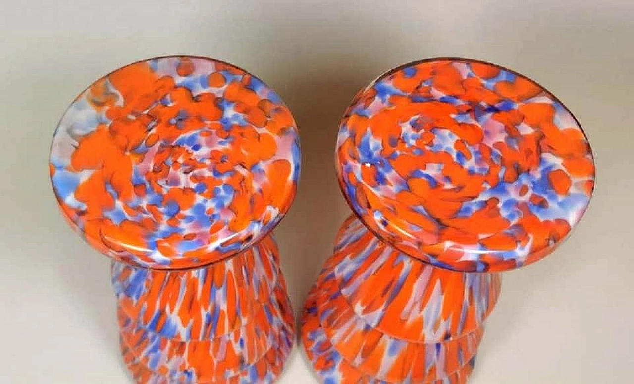 Pair of vases in colored opaline glass by Clichy, 60s 1193345
