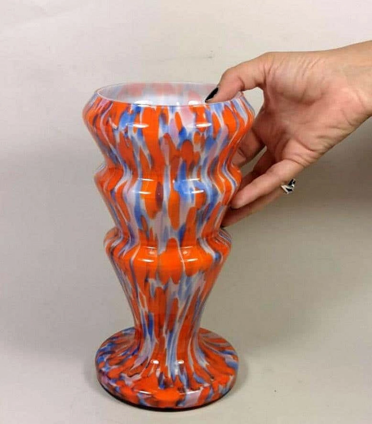 Pair of vases in colored opaline glass by Clichy, 60s 1193351