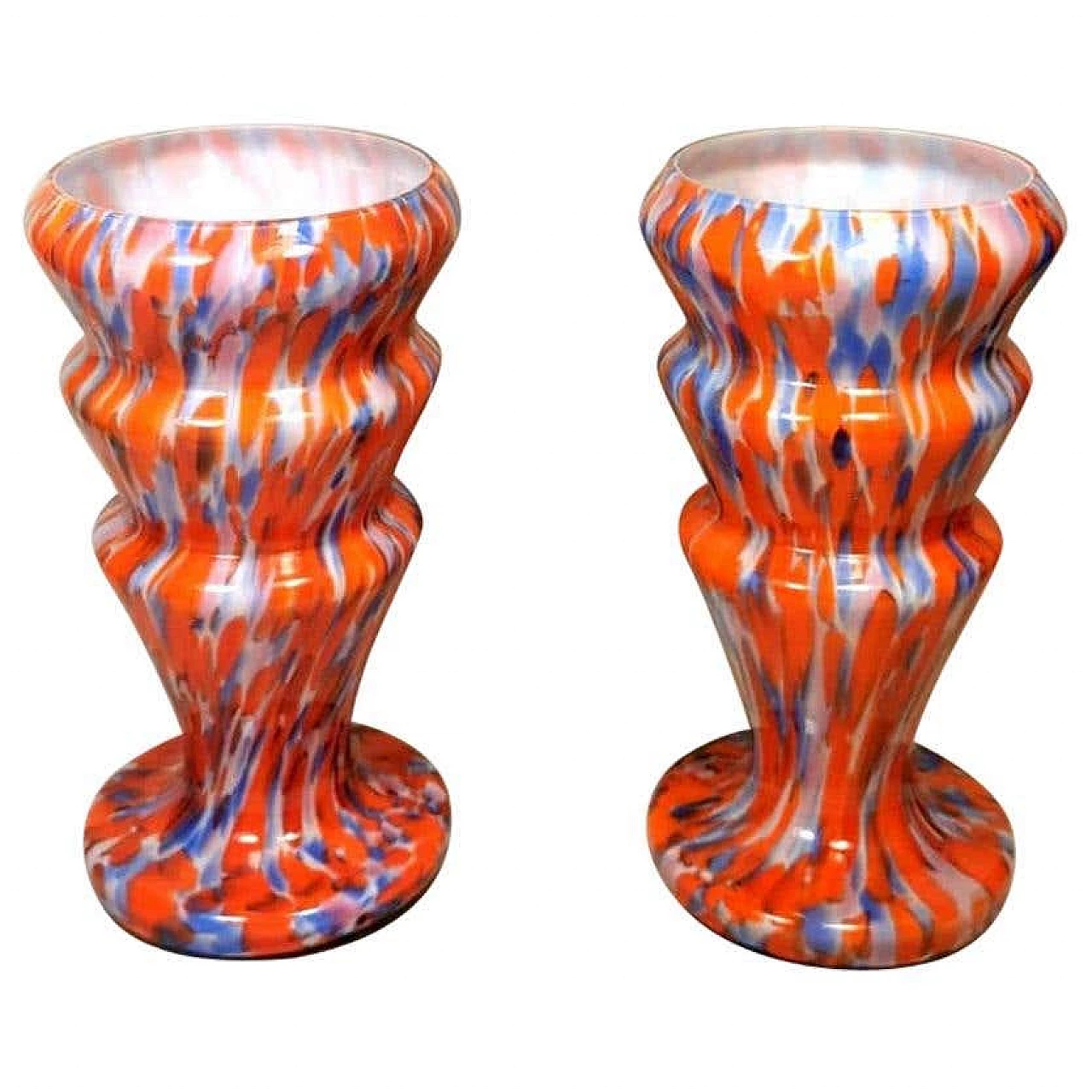 Pair of vases in colored opaline glass by Clichy, 60s 1193352