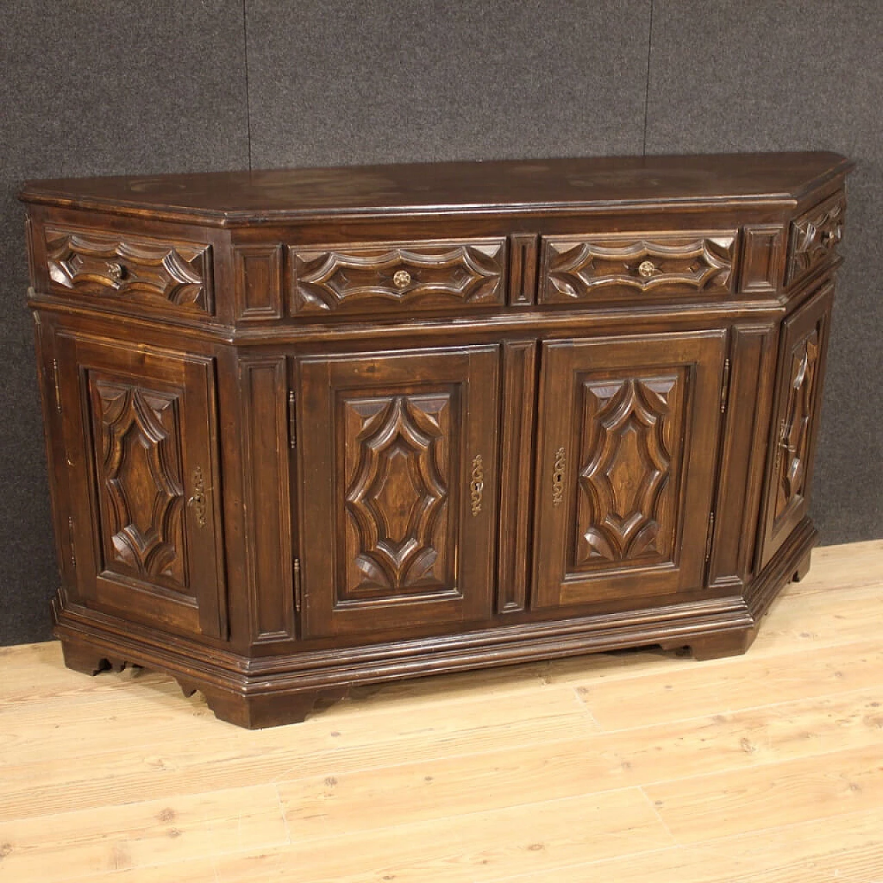 Credenza italiana in legno di rovere e faggio, anni '40 1193402