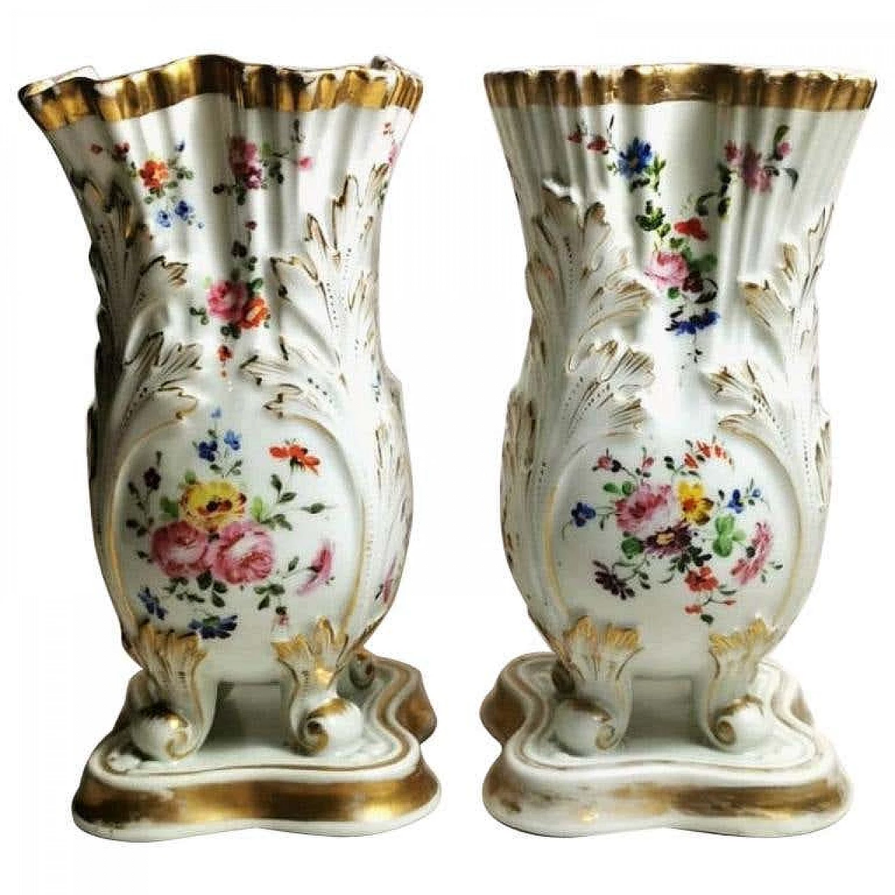 Pair of Napoleon III vases in porcelain de Paris, 19th century 1193505