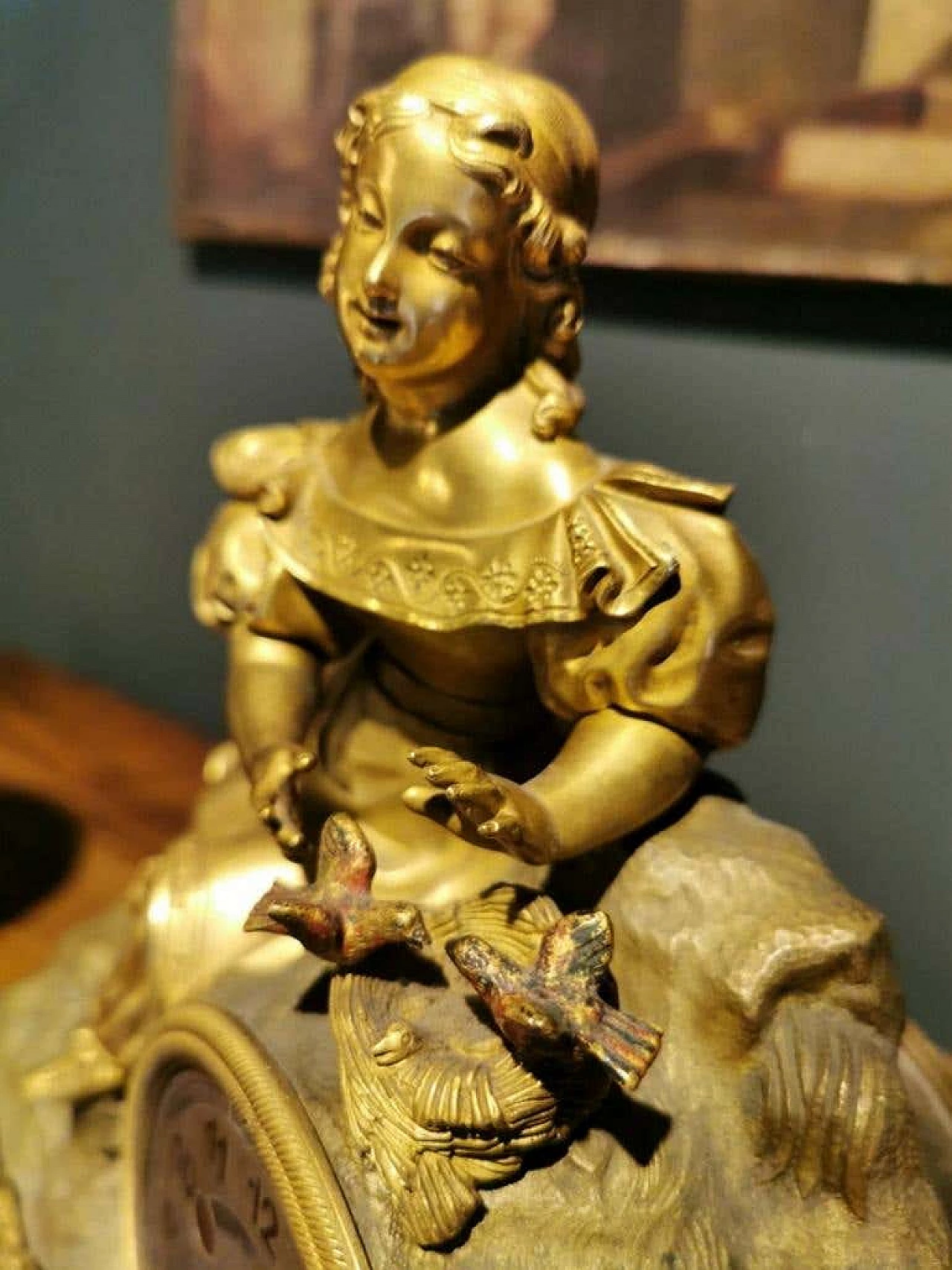 Louis XVI style mantel clock in gilded bronze, 19th century 1193538