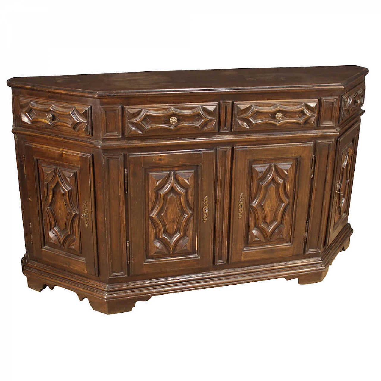 Credenza italiana in legno di rovere e faggio, anni '40 1193684