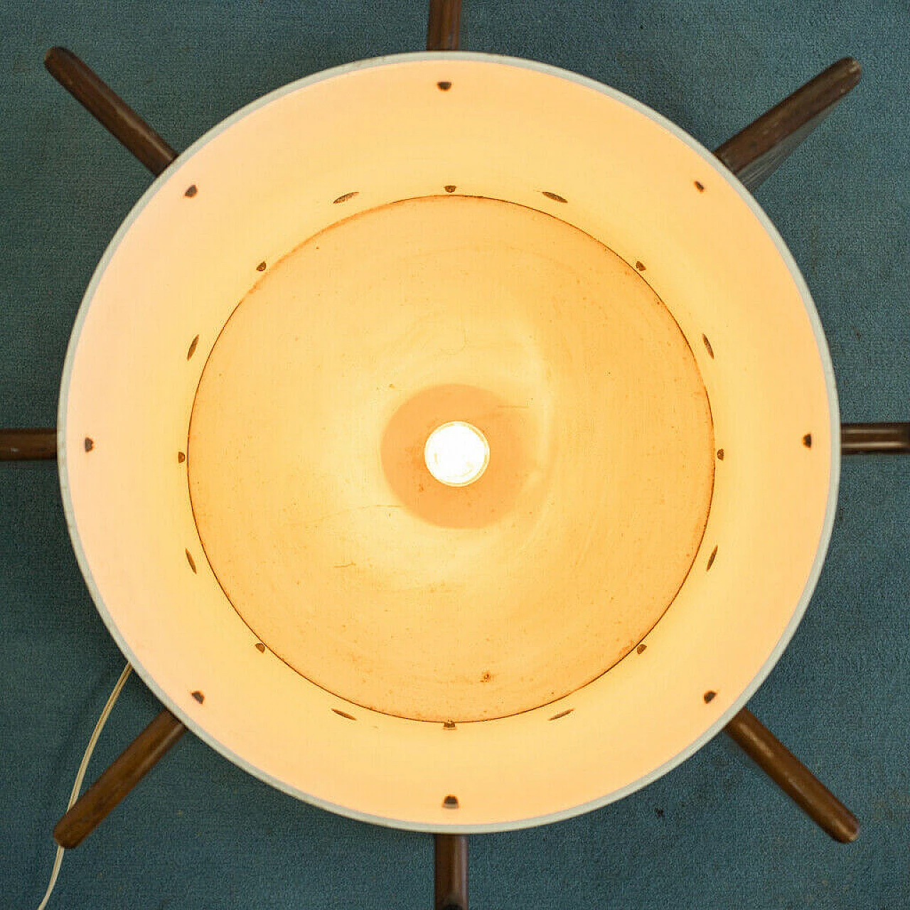 Tavolino luminoso in legno e vetro, anni '70 1194175