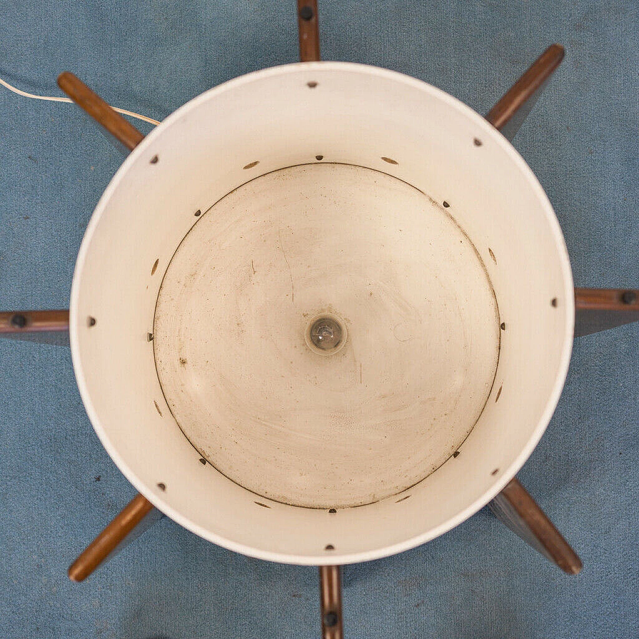 Tavolino luminoso in legno e vetro, anni '70 1194176