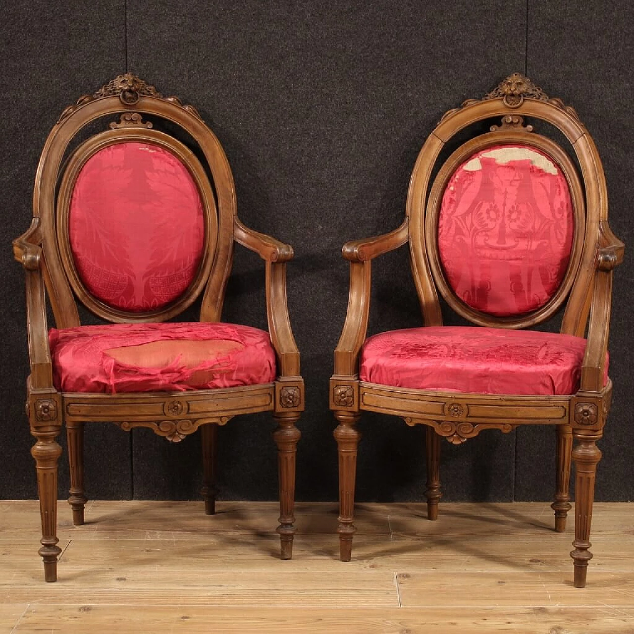 Pair of 19th century walnut armchairs 1194203