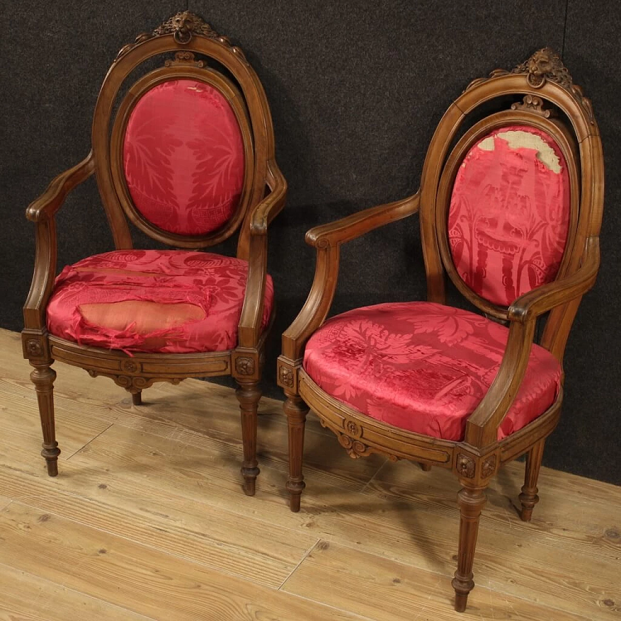 Pair of 19th century walnut armchairs 1194204
