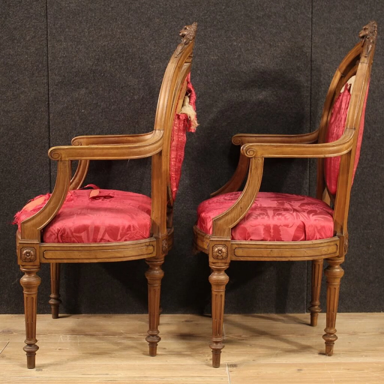Pair of 19th century walnut armchairs 1194209