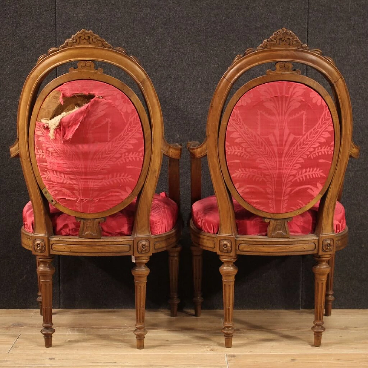 Pair of 19th century walnut armchairs 1194210