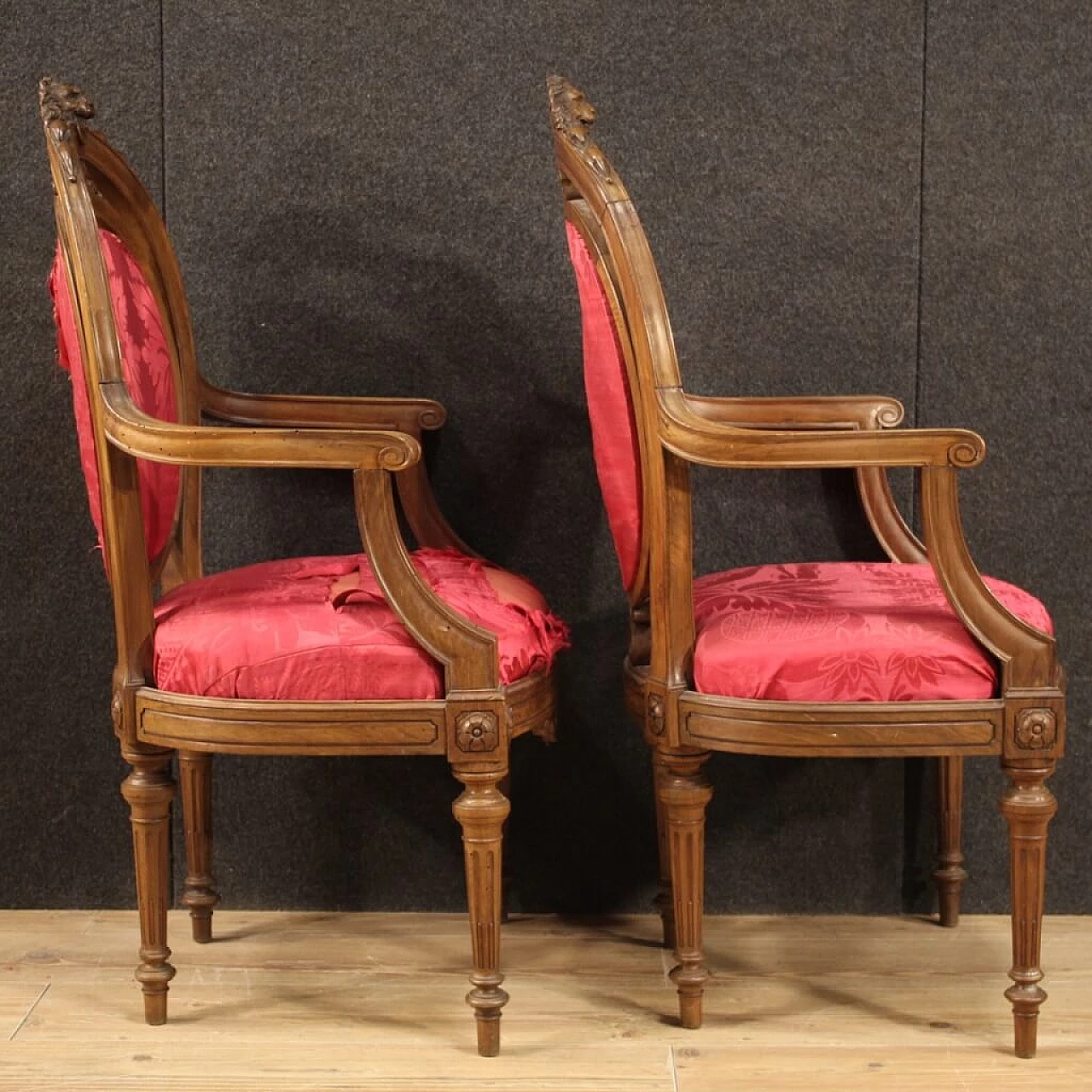 Pair of 19th century walnut armchairs 1194211