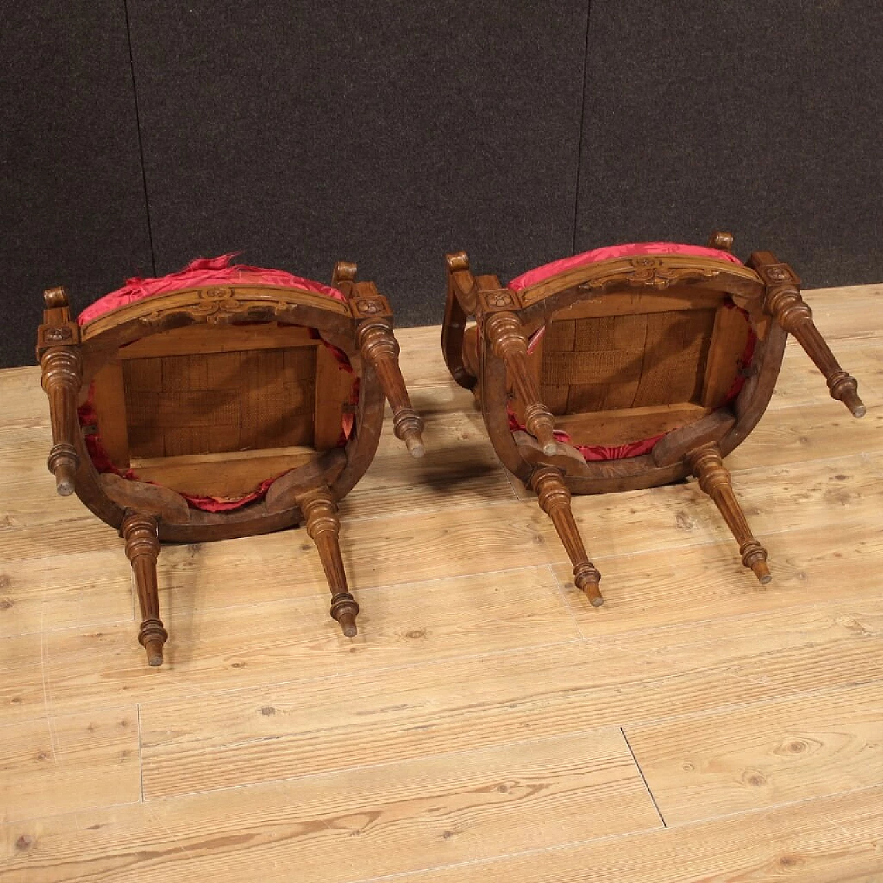 Pair of 19th century walnut armchairs 1194212