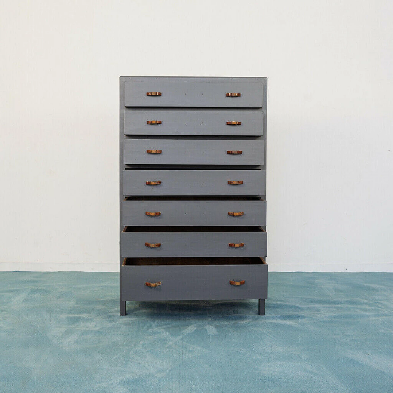 Optician's chest of drawers in wood, metal and bone, 1940s 1194343